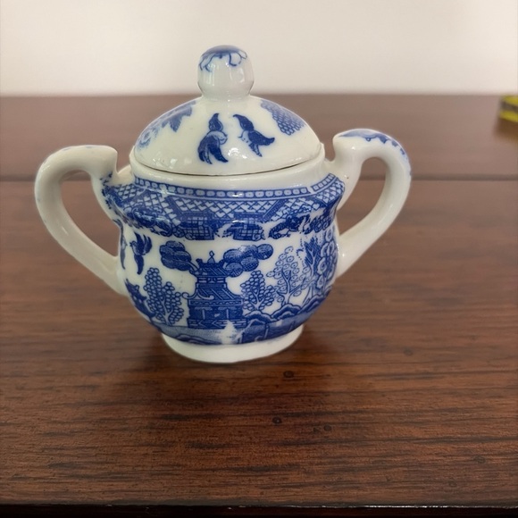 Blue Willow Print Porcelain Bowl Mini Decoration - Picture 3 of 9